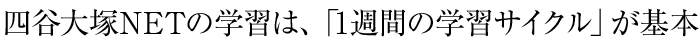 四谷大塚NETの学習は、「1週間の学習サイクル」が基本